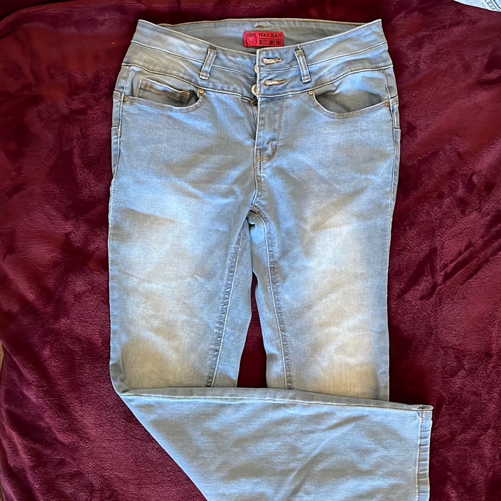 Skinny fit light blue jeans